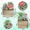 2 Pack Artificial Cactus & Succulent Small Potted Plants in Wooden Pots with Pink Flowers – Faux Desk Plants for Farmhouse Bathroom, Home, Office & Room Decor